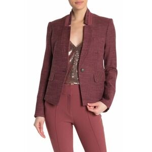 NWT‎ Veronica Beard Wool Blend Farley Dickey Jacket Currant Burgundy Size 2